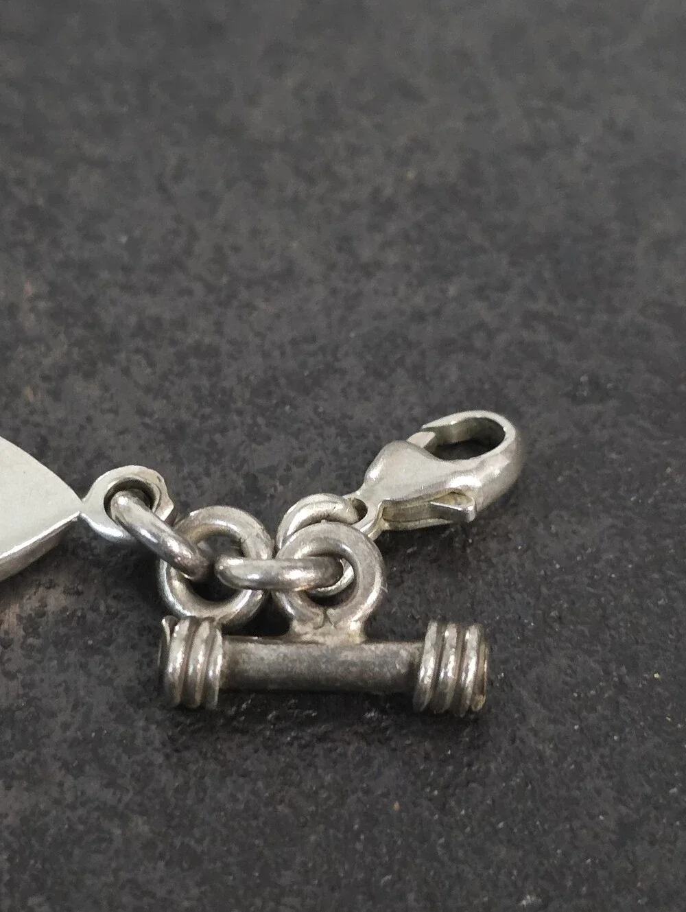 Vintage 925 Sterling Silver Red Enamel Heart Bracele